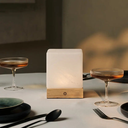 Yce Lichtbruine oplaadbare houten lamp