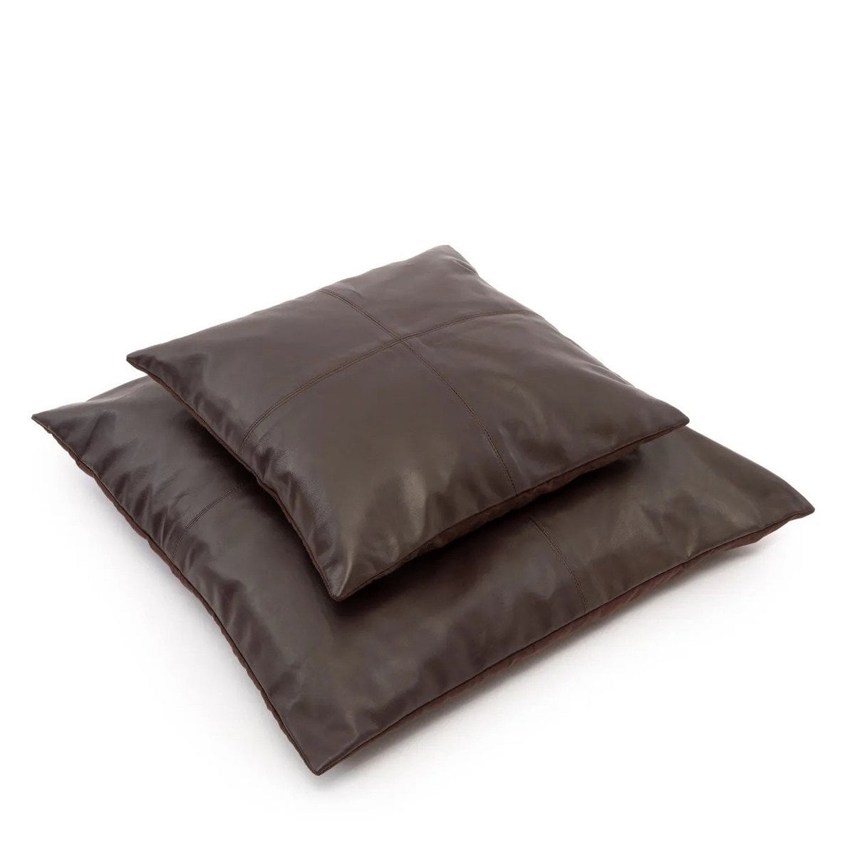 De leren kussenhoes met vier panelen - Choco - 60x60 – Bazar Bizar Living (foto 4 van 4)