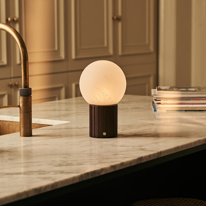 Nadine Dark Brown Rechargeable Table Lamp | 3 Light Colors, Modular Lampshade & Cordless