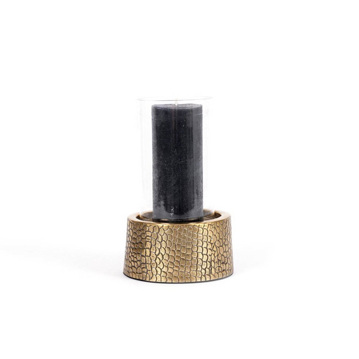De Croco Kaarsenhouder met Glas - Messing - M – Bazar Bizar Living (foto 4 van 5)