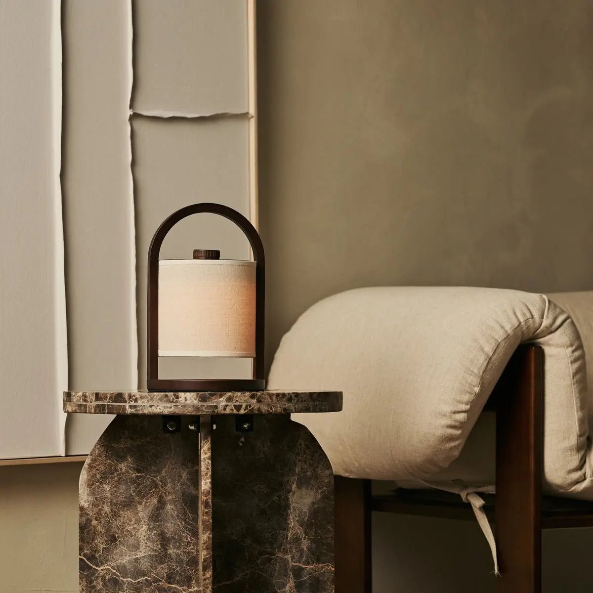 River donkerbruine houten oplaadbare lamp – Tavellio - Amsterdam