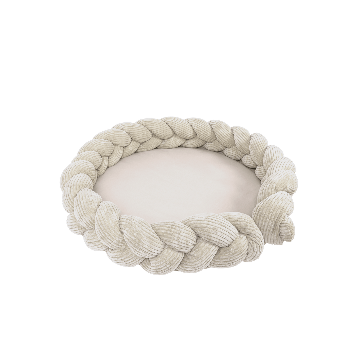 MeowBaby® Baby Nest & Speelmat met Vlechtbumper – Vanilla