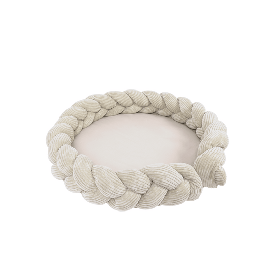 MeowBaby® Baby Nest & Speelmat met Vlechtbumper – Vanilla