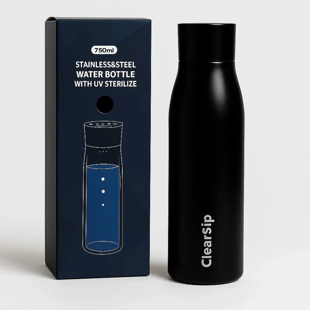ClearSip – Slimme Waterfles Mat Zwart