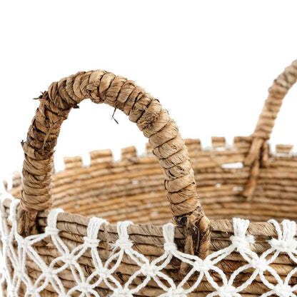 De gekruiste gestikte macrame -mand - l