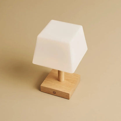 Tommy lichtbruine houten oplaadbare tafellamp