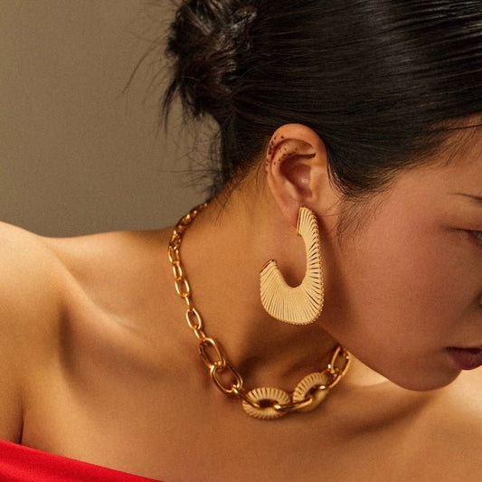 LanLivia Geweven Leather Hoops