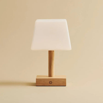 Tommy lichtbruine houten oplaadbare tafellamp