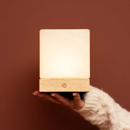 Yce Lichtbruine oplaadbare houten lamp