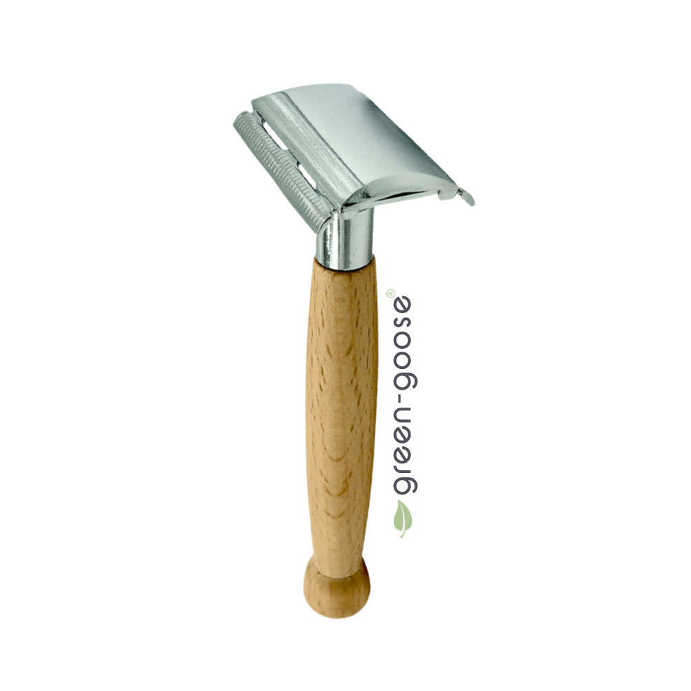 Green-Goose Klassiek Scheermes met Scheerzeep en Scheerkwast – Bamboe