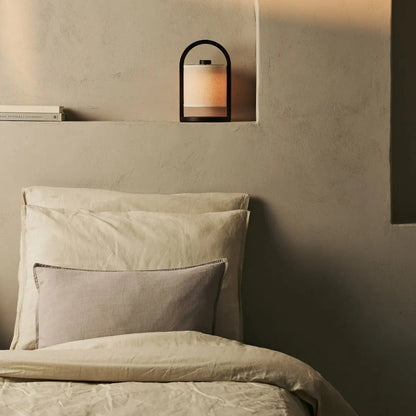 River donkerbruine houten oplaadbare lamp