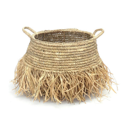 De raffia luxe manden - natuurlijk - medium
