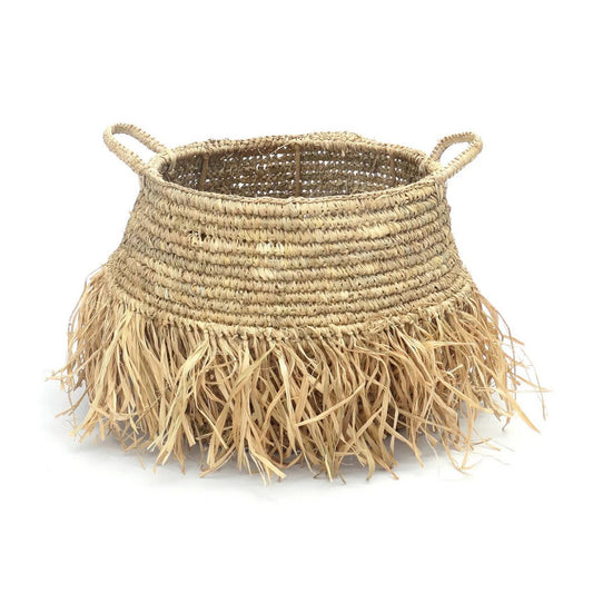 De raffia luxe manden - natuurlijk - medium