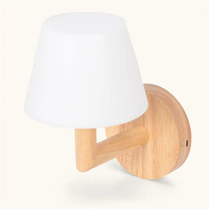 Ted Lichtbruine Houten Oplaadbare Wandlamp
