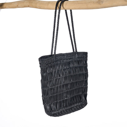 De haute tote tas - zwart