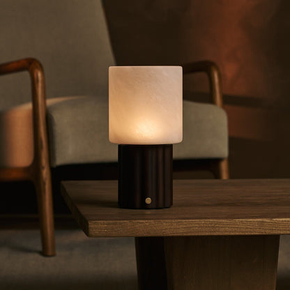 Frank Dark Brown Rechargeable Table Lamp | Cordless, 3 Light Colors, Dimmable
