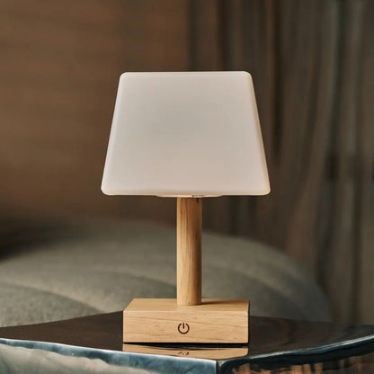 Tommy lichtbruine houten oplaadbare tafellamp