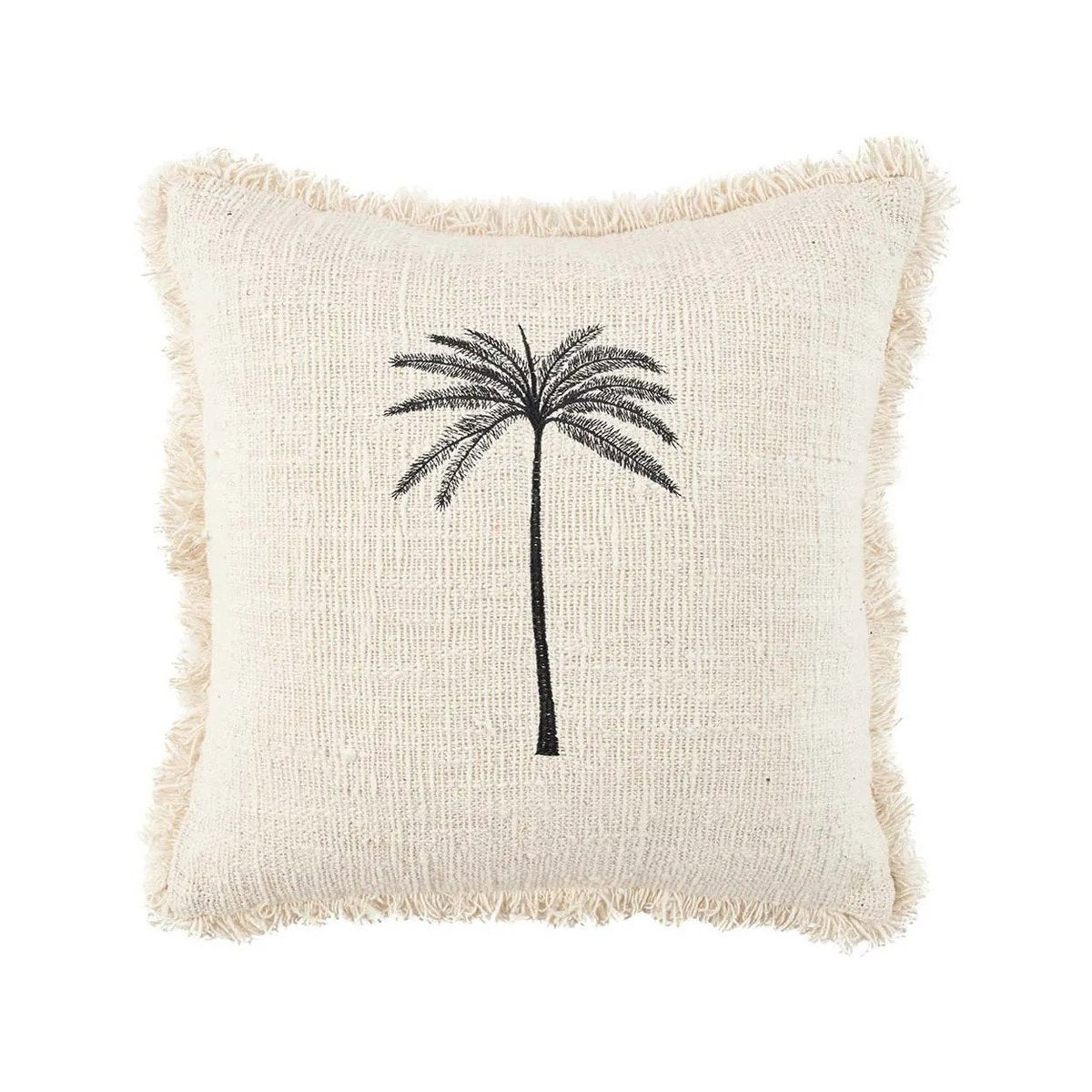 De Gili Palm Kussenhoes - Natuurlijk Zwart – Bazar Bizar Living