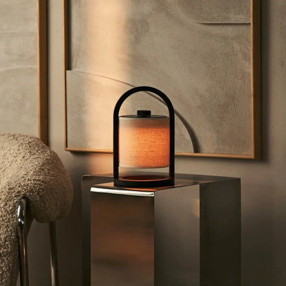 River donkerbruine houten oplaadbare lamp