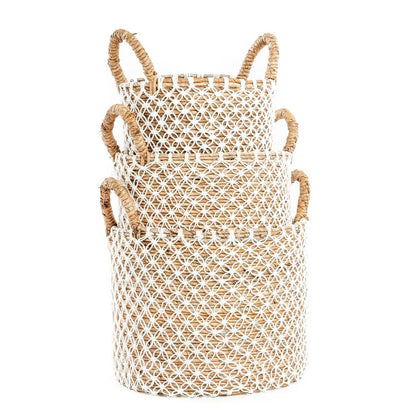 De gekruiste gestikte macrame -mand - l