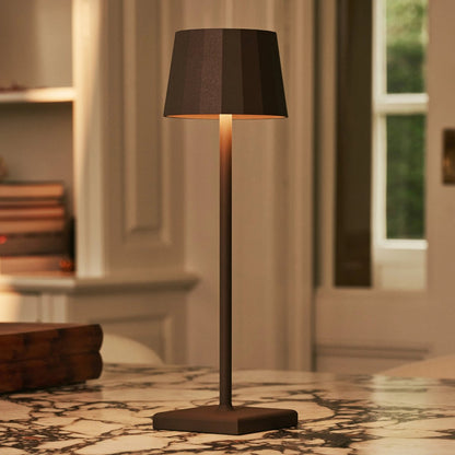 William Mocha Brown Rechargeable Table Lamp | Wireless Charging & 120-Hour Battery Life