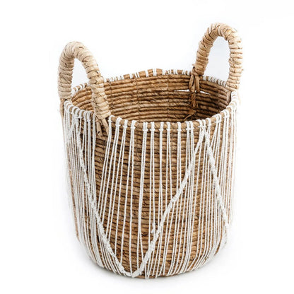 De rechte gestikte macrame -mand - m