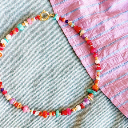 Gemengde kralenketting - kleurenmix