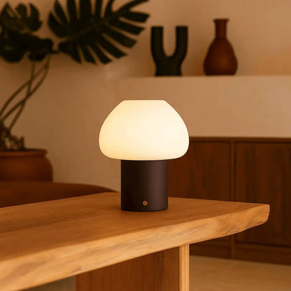 Fynn Donkerbruine Houten Oplaadbare Lamp