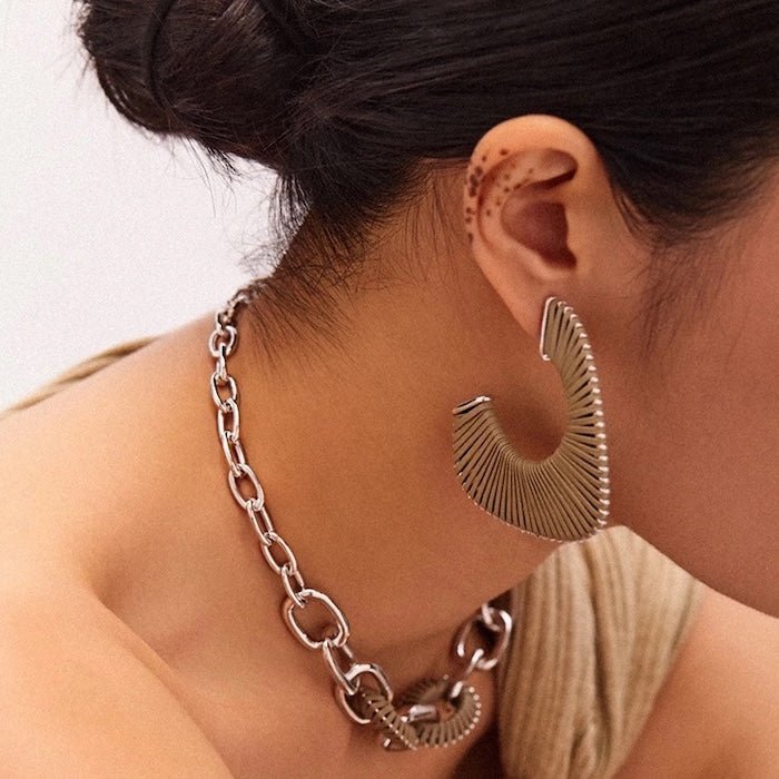 LanLivia Geweven Leather Hoops