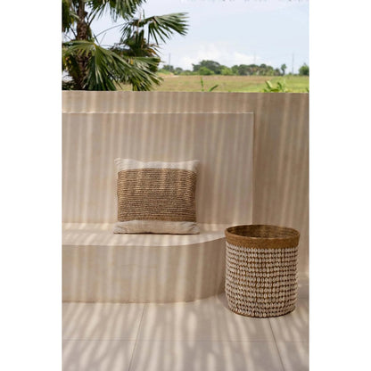 De Raffia Stempel Kussenhoes - Natuurlijk