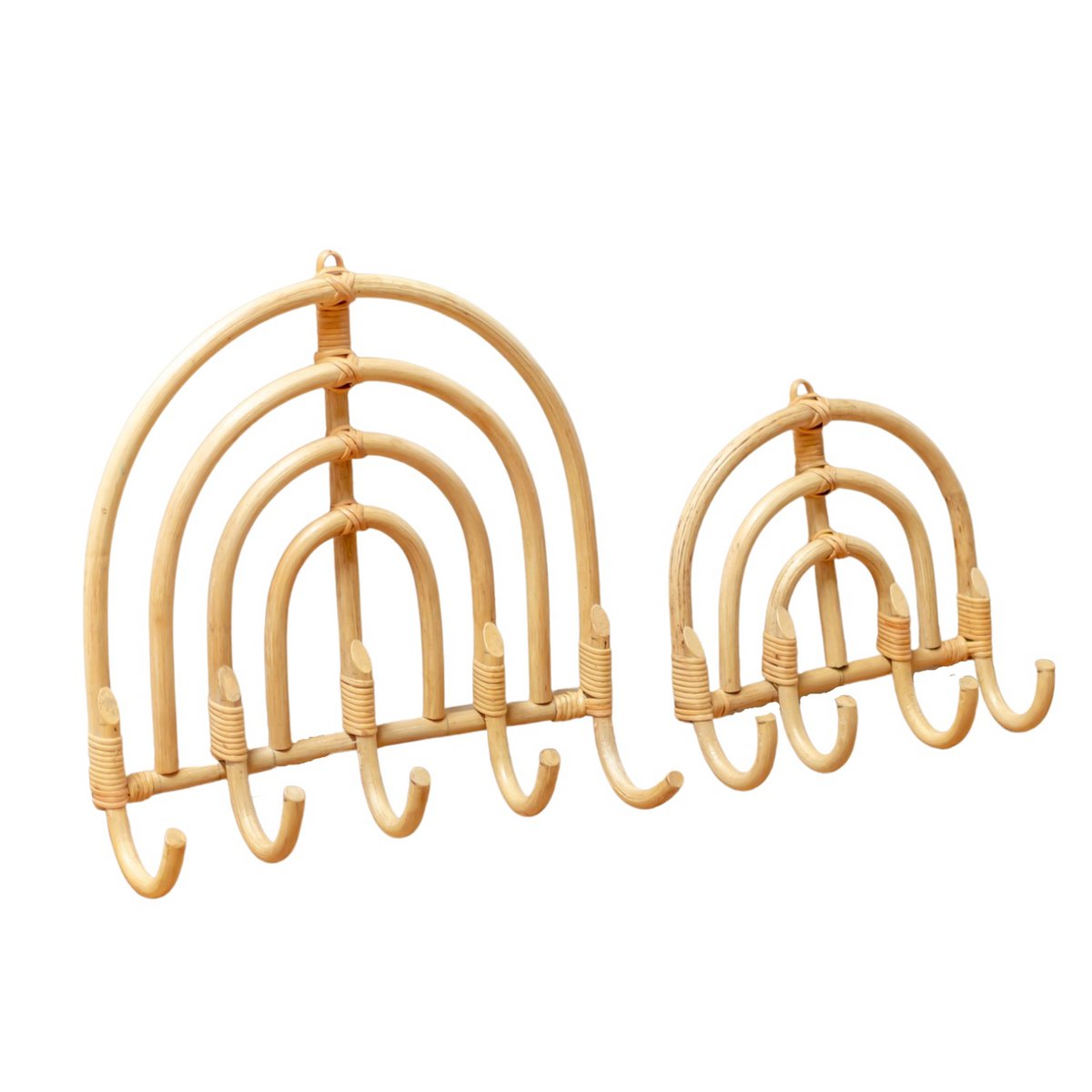 Rotan Kapstok Kapstokken Beige Wandhaken MAKU (2 maten)