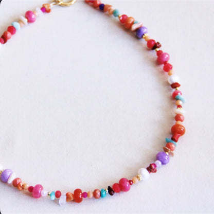 Gemengde kralenketting - kleurenmix