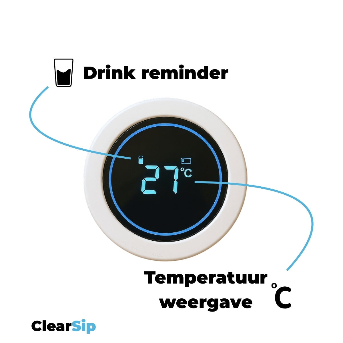 ClearSip Slimme Waterfles Sneeuwwit