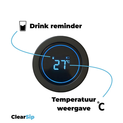 ClearSip – Slimme Waterfles Mat Zwart
