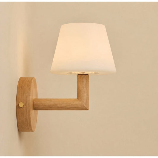 Ted Lichtbruine Houten Oplaadbare Wandlamp