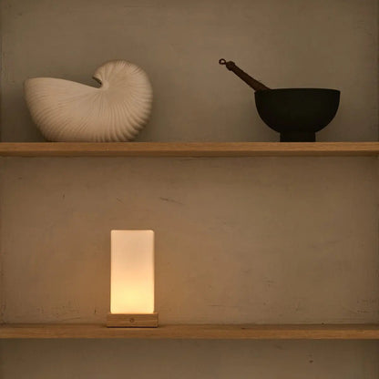 Zayn lichtbruine houten oplaadbare tafellamp