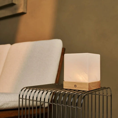 Yce Lichtbruine oplaadbare houten lamp