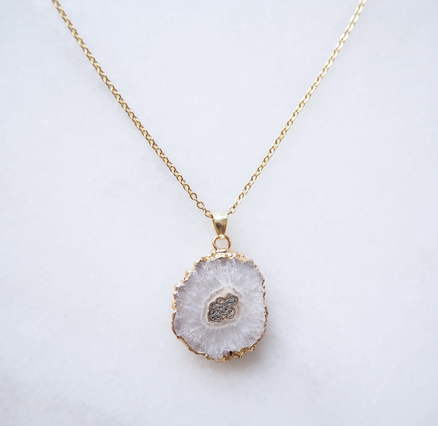 White Druzy Agaat Ketting – Clarity & Positivity