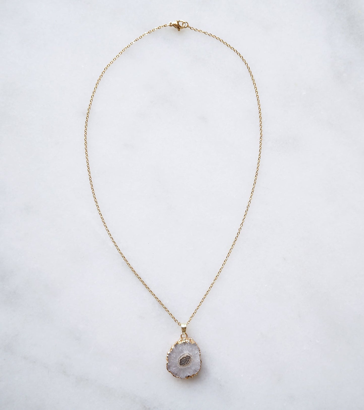 White Druzy Agaat Ketting – Clarity & Positivity