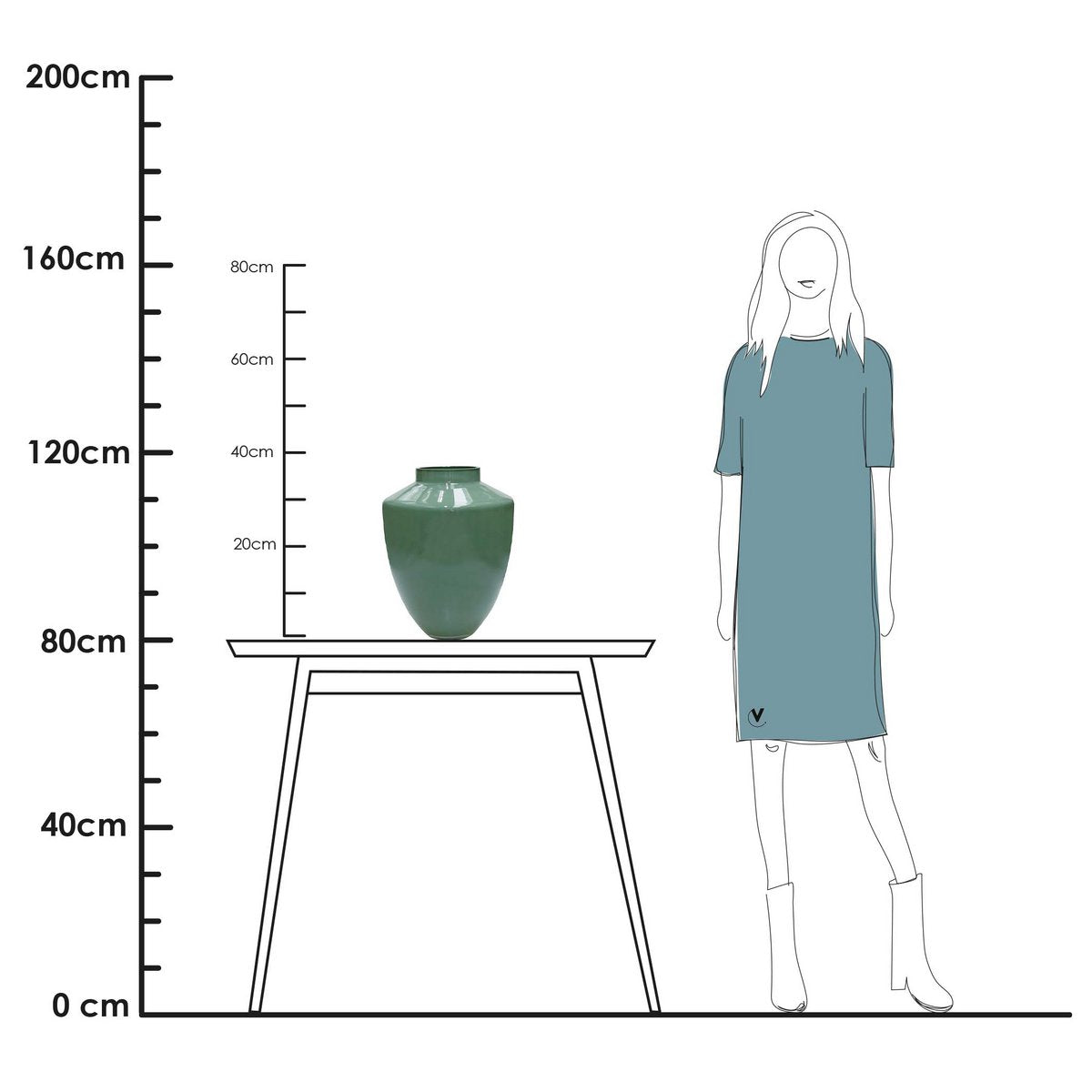 Vaas - Tugela pastel green – Vase The World (foto 4 van 4)
