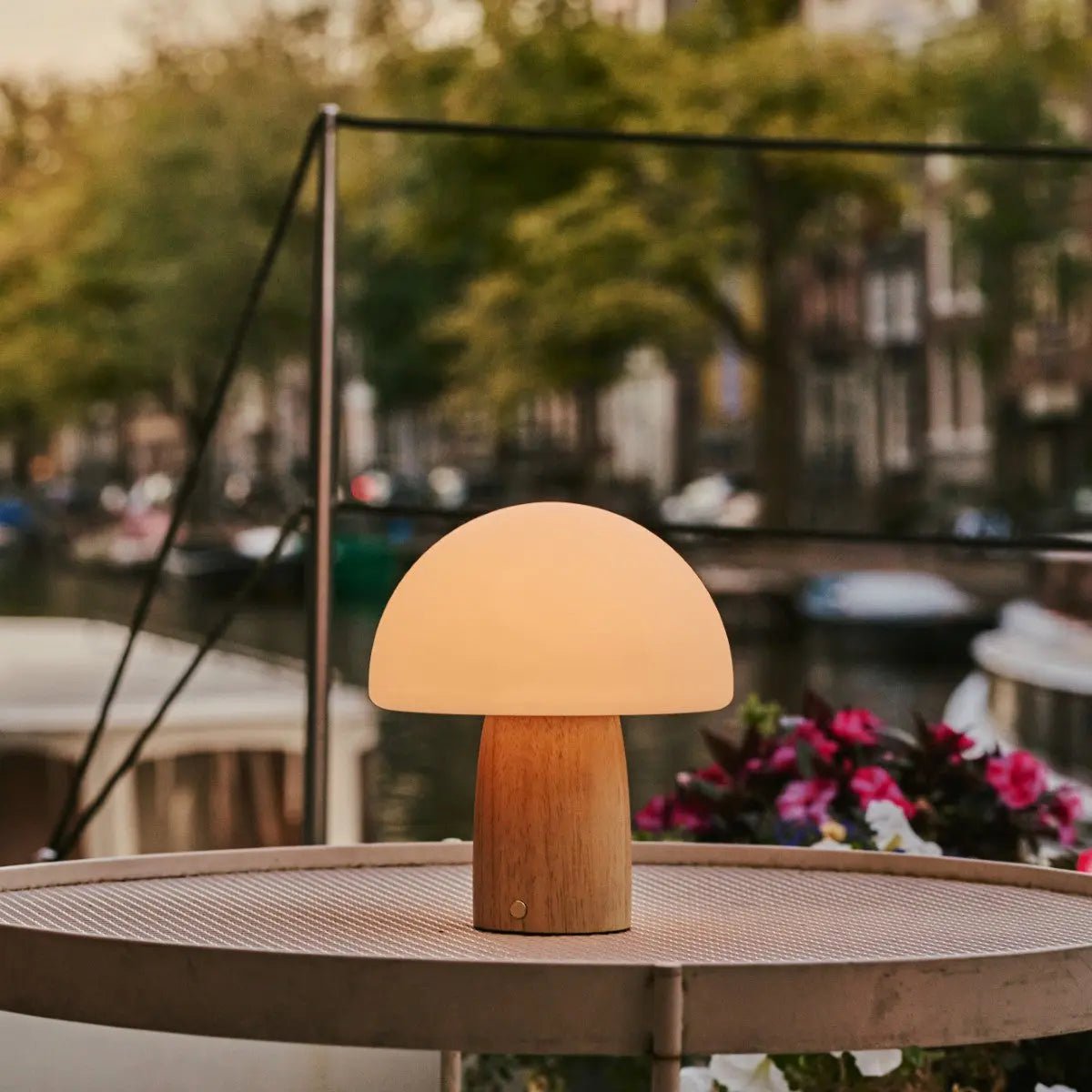 Mia Lichtbruine stijlvolle oplaadbare tafellamp