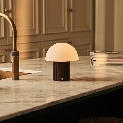 Siebe Dark Brown Rechargeable Table Lamp | Dimmable, Modular Lampshade & 3 Light Colors