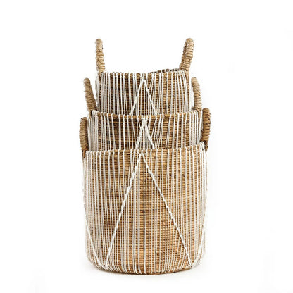 De rechte gestikte macrame -mand - l