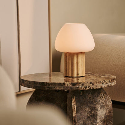 Sophie Light Brown Rechargeable Table Lamp | Modular Lampshade, Dimmable & 3 Light Colors