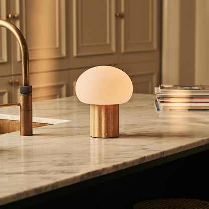 Jord Light Brown Rechargeable Table Lamp | Cordless, Unique & Up to 100 Hours of Light