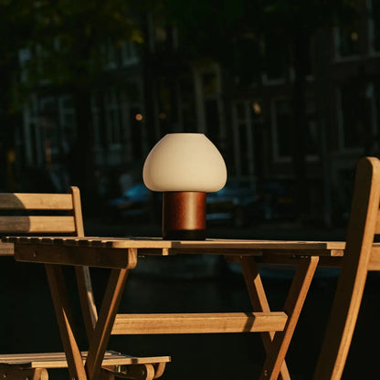 Fynn Donkerbruine Houten Oplaadbare Lamp