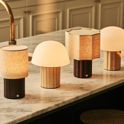 Frank Light Brown Rechargeable Table Lamp | Cordless, 3 Light Colors, Dimmable