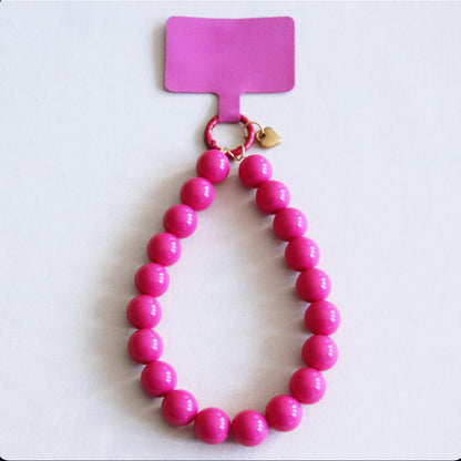 Telefoonkoord kralen XXL - fuchsia