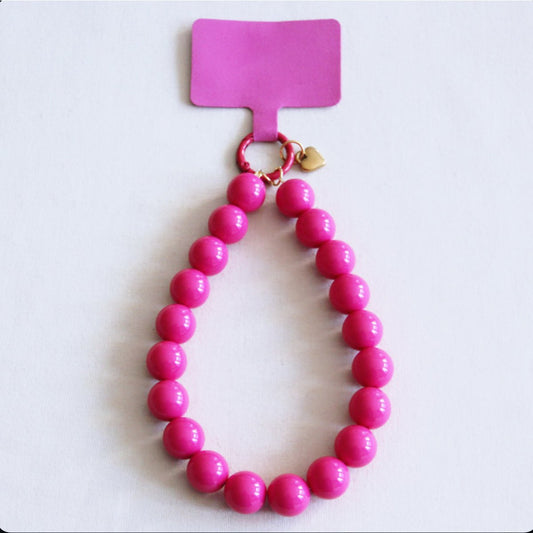 Telefoonkoord kralen XXL - fuchsia