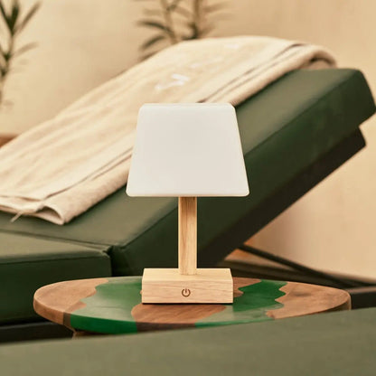 Tommy lichtbruine houten oplaadbare tafellamp